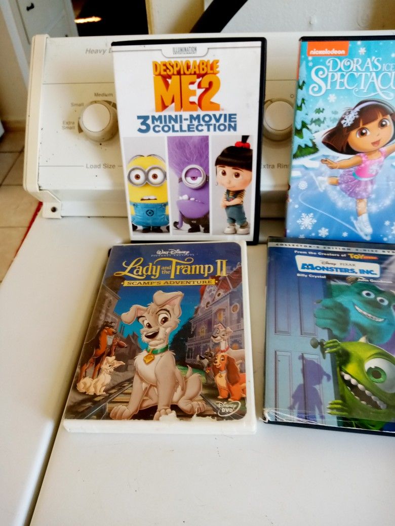 8 DVDs Children Movies And One VHS All$15