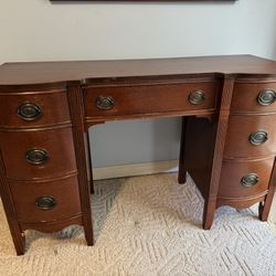 Vintage Cherry Desk with unmatched mirror and chair