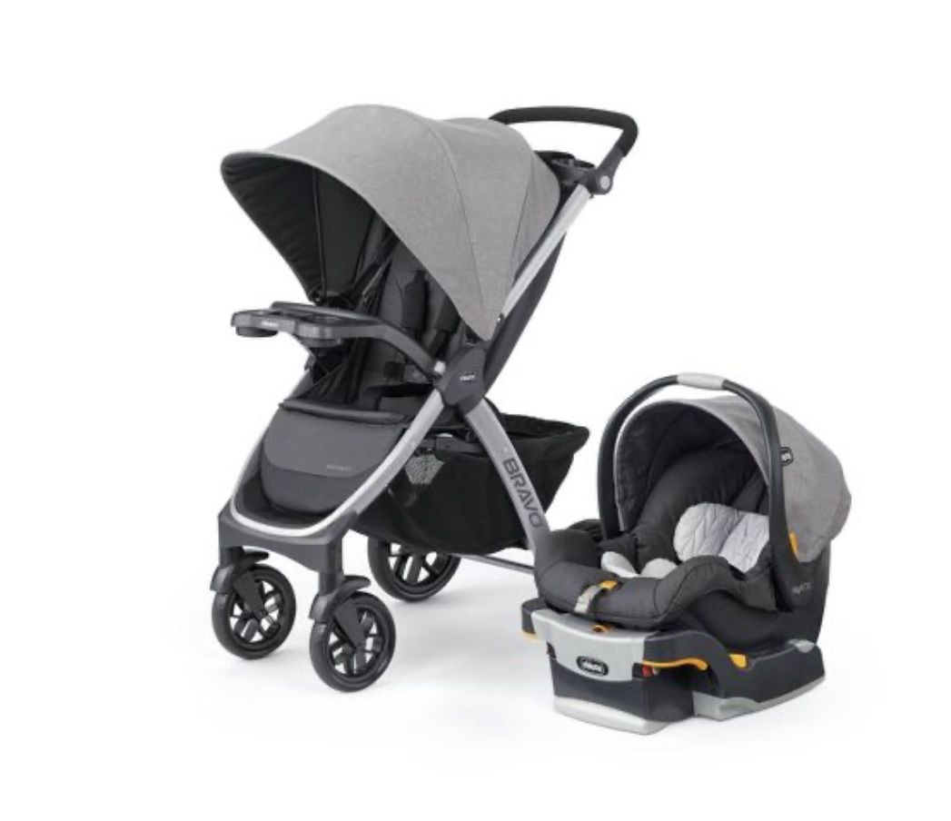Chicco Bravo 3-in-1 Quick Fold Travel System & Chicco keyfit 30 base