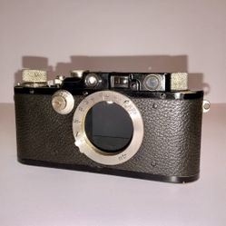 Vintage Leica 35 mm  Black NICKEL Rangefinder Camera 1936 #122876 Works!