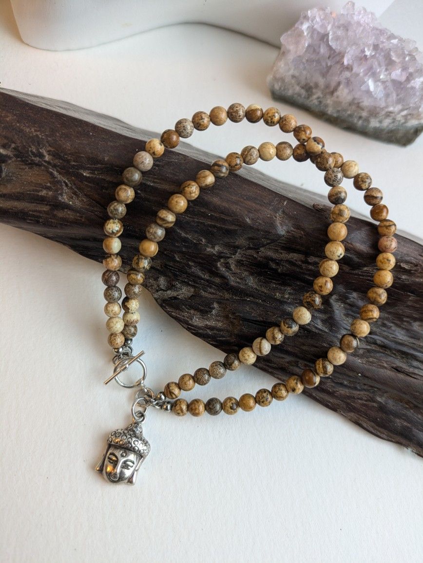 Sterling Silver Buddha Jasper Double Bracelets