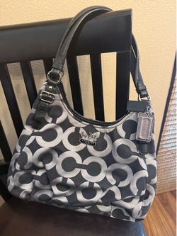Authentic Coach Op Art Jacquard Shoulder Bag