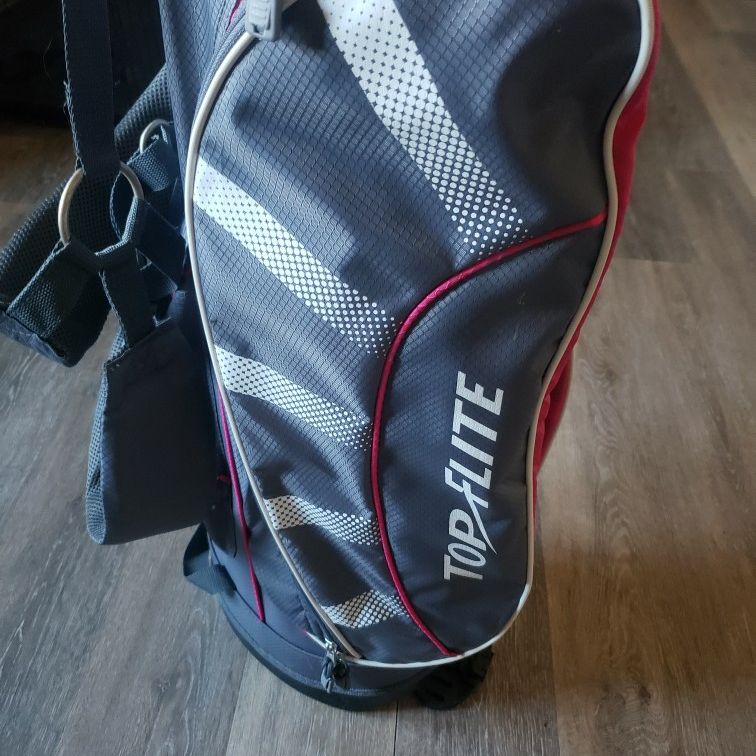 TopFlight Grey/ Pink Stand Carry Light Cart Bag