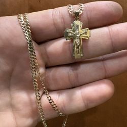 Cadena Cunbana Oro 10k Con Dije