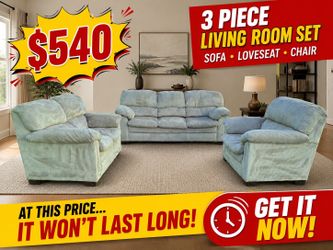 FREE DELIVERY!!!! Oversized Plush 3 Piece Living Room Set – Cleaned & Deodorized – $540