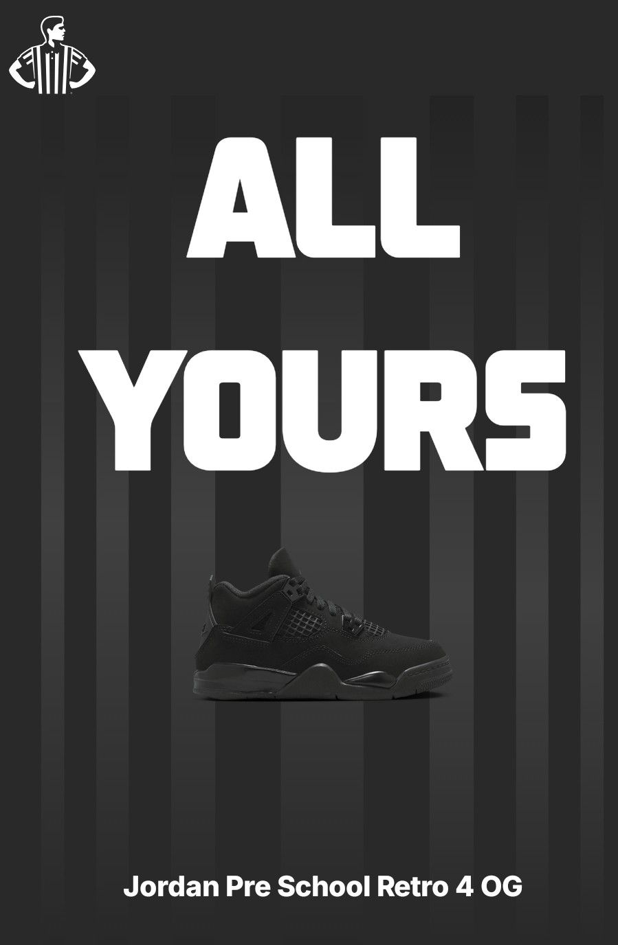 Jordan 4 "Black Cat" Preschool SIZE