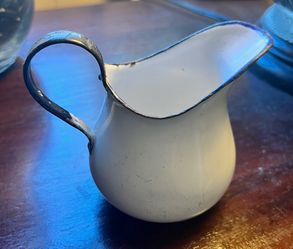Rare Antique K.L.R. Sweden Enamel Mini Pitcher • Scandinavian Family Heirloom