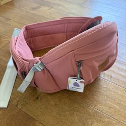 SUNVENO Baby Hip Seat Carrier Pink Adjustable Waist Carrier w/ Storage
