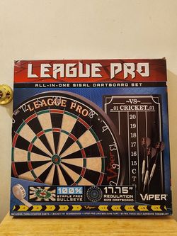 Viper League Pro Regulation Bristle Steel Tip Dartboard Starter Set Bundle