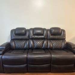 Three Seat Movie Style Recliner Couch 