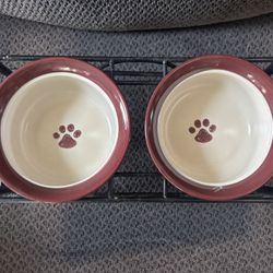Raised Iron Pet Food Bowl Set