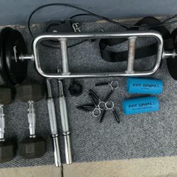 BEAUTIFUL CURLING BAR SET UP.   EXCELLENT CONDITION WITH EXTRA PARTS.  ONLY $75.  
