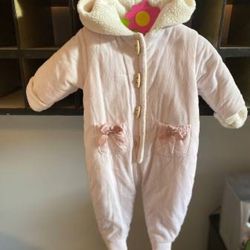 Wendy Bellissimo Baby Girls 6M Bunting Corduroy Snowsuit 6 Months Winter Suit