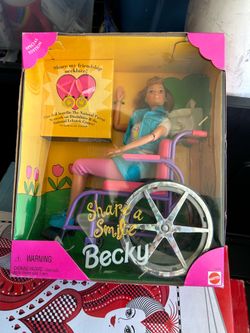 90s Barbie share a smile Becky doll as is