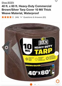 Heavy Duty 40x60 tarp, 10 Mil thickness