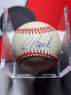Lou Brock Signed Baseball Official Ball National League JSA COA