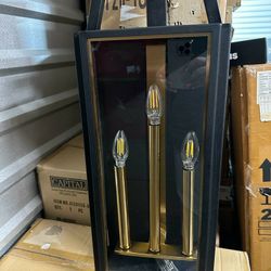 3 Lights 27 In Outdoor Light In Black And Gold