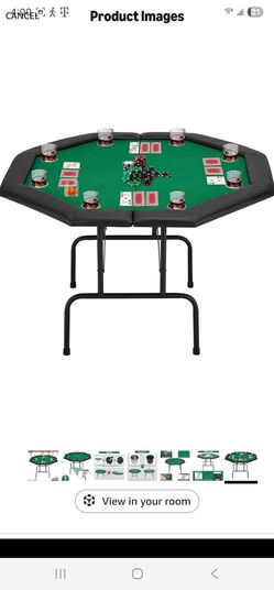 Octagon Folding Poker Table with Cup Holders