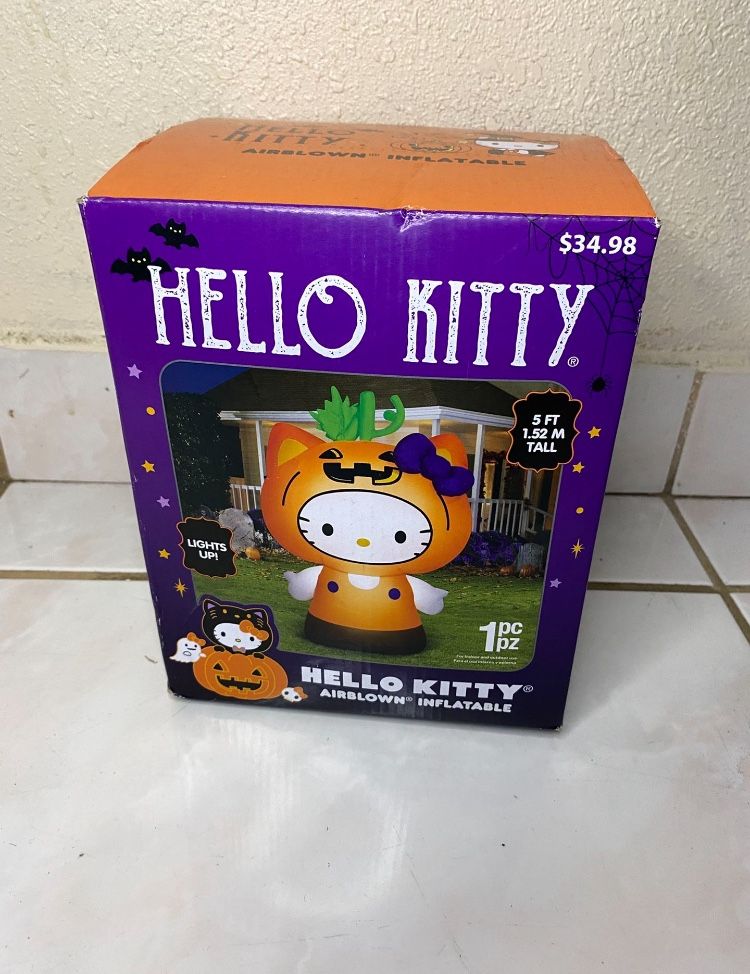 Hello Kitty Halloween Airblown Inflatable, Lights Up, 5 Ft/New
