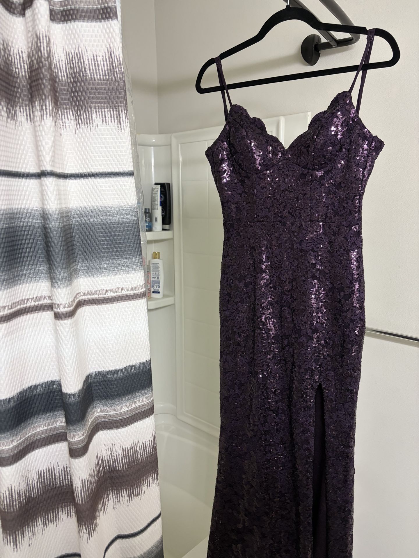 Purple sequins dress 3/4