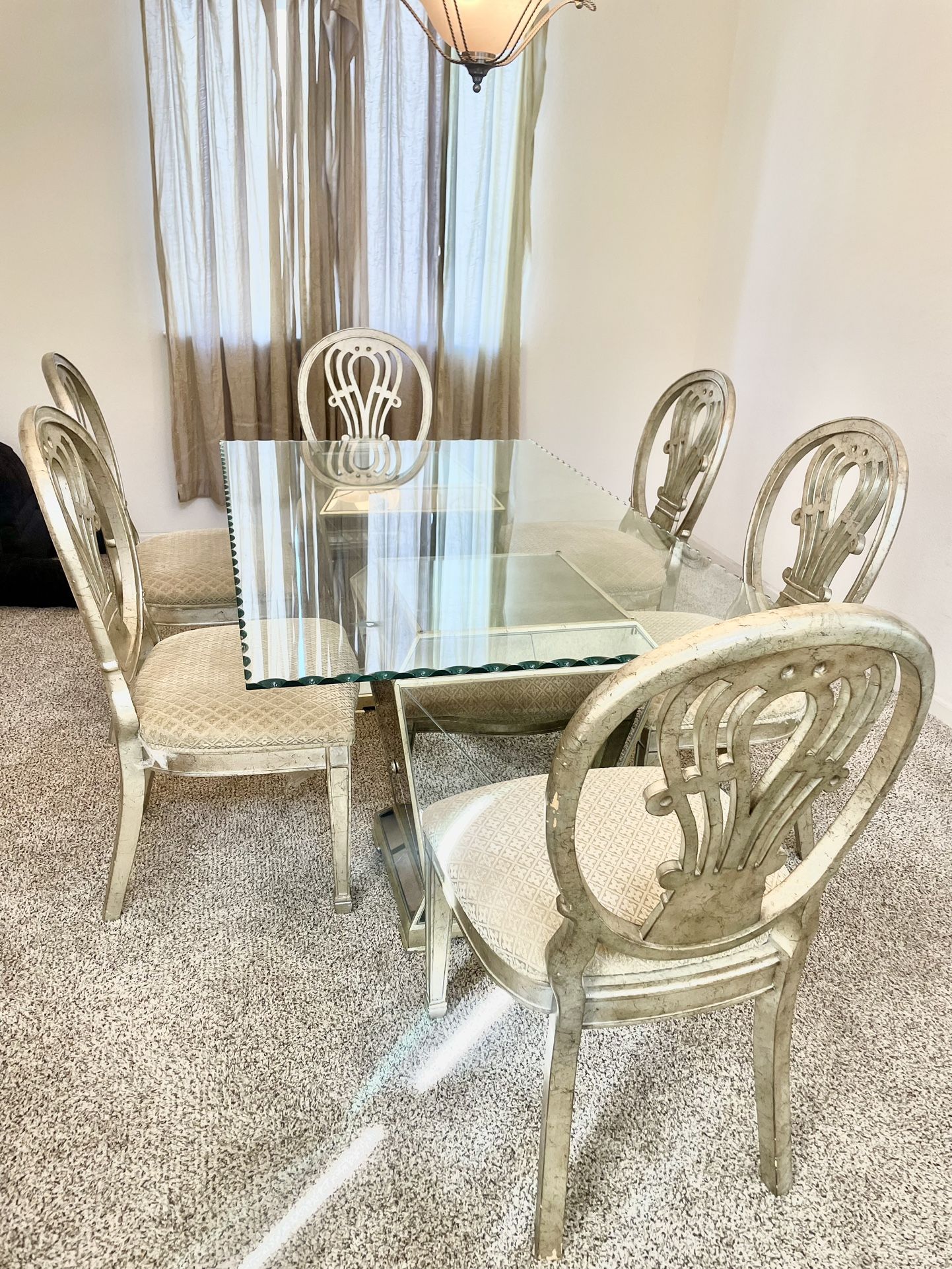 Stylish Dining Table Set - Glass Table