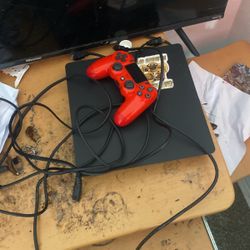 PS4 With Red Controller 