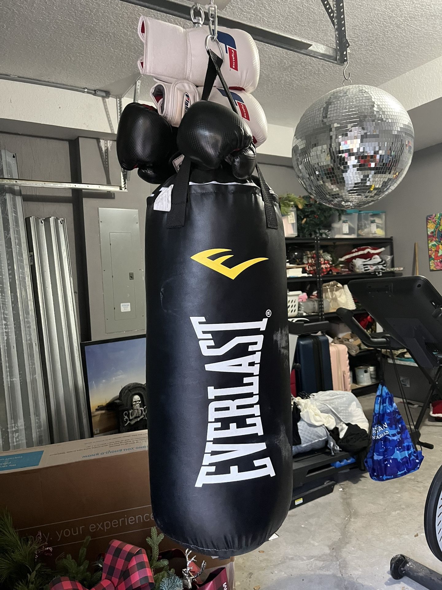Punching Bag With Gloves