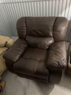 Brown Leather Swivel Recliner Chair