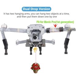 Hanatora Dual Drop Version Payload Airdrop Release Dropping Device for DJI Mavic Pro Drone,Air Drop Clip Delivery Transport Dropper System,Fishing Bai