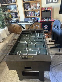 Solid Wood Foosball Table – Sturdy, Used Condition