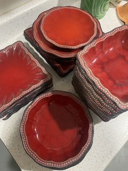 Roscher Hobnail Red Dishes