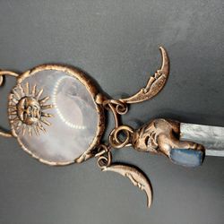 Sun Pendant With Rose Quartz 