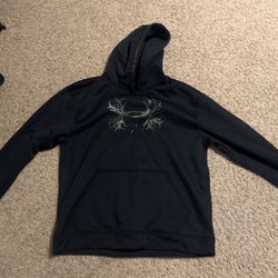 Black Under Armor Hoodie With Green Logo 