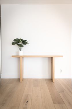 Minimalist White Oak Entry Way Table