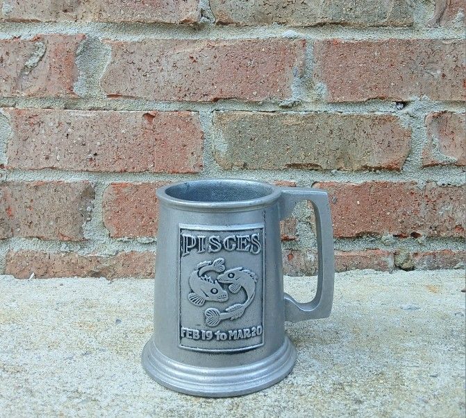 Vintage Wilton Armetale Pewter Pisces Tankard