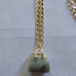 DESIGNER ORIGINAL MARBLEIZED PURSE PENDANT UNIQUE LADIES SIGNATURE NECKLACE 