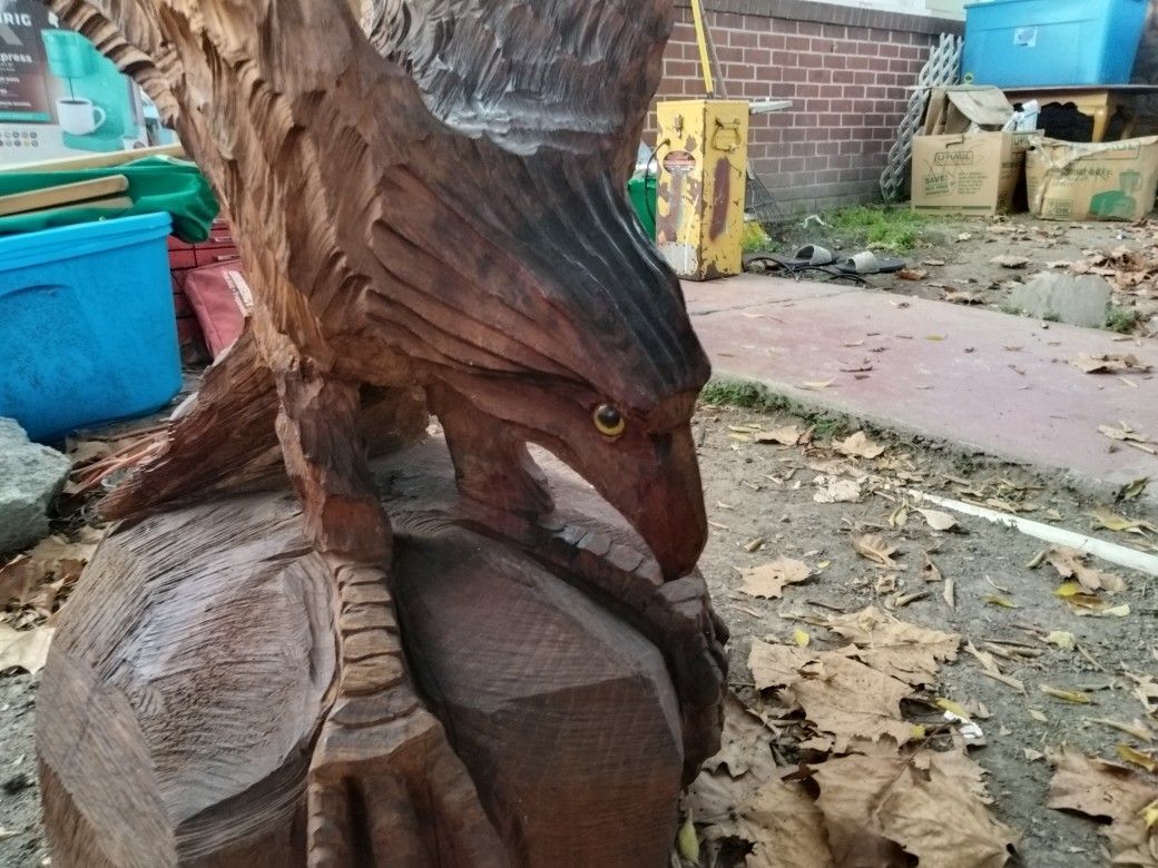 Carved Eagle Statue 6'4" Tall 