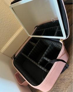LED mirror makeup box pink
