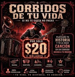 Corridos con tu historia personalizado profesional