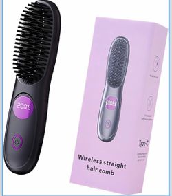 Ionic Thermal Brush Hair Straightening Gadget Adjustable Heat Protections Technology Fast Styling Comb Texture Rechargeable Ionic Hair Straightener Br