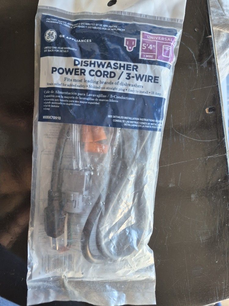 5.4 ft. 3-Prong Cord for Built-In Dishwashers
