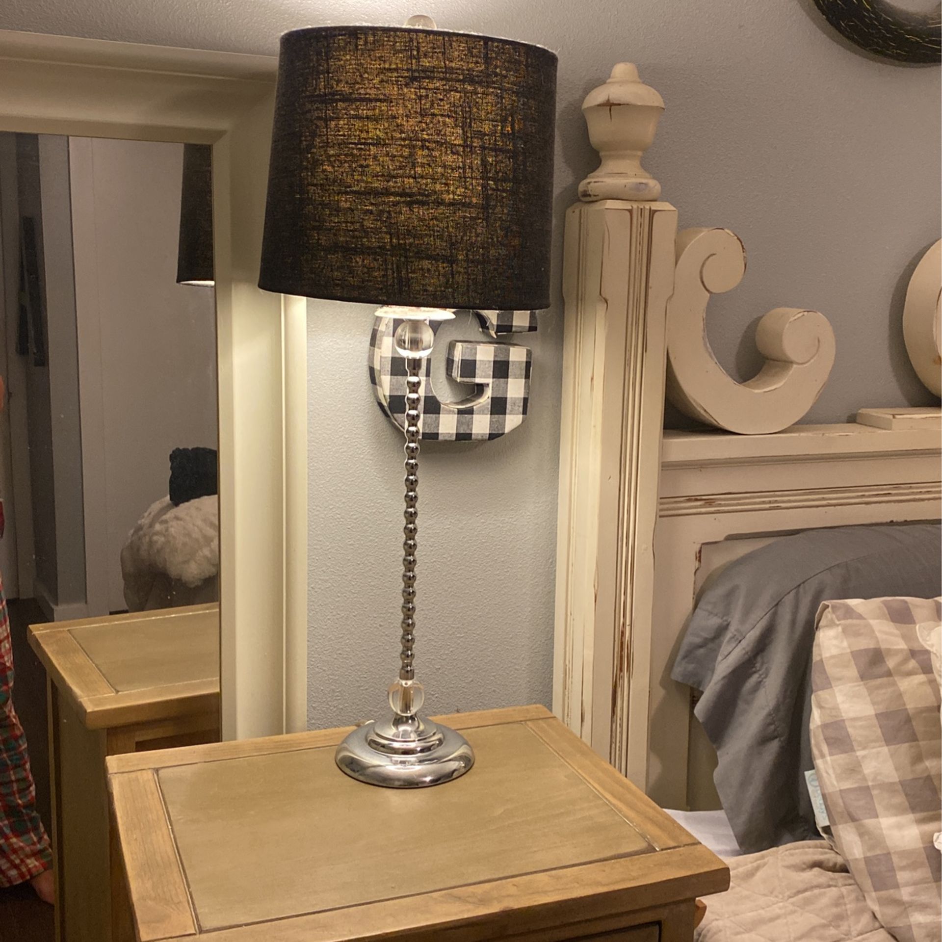 Silver And Black Lamp