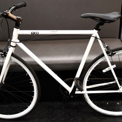 6KU Evian 1 Fixed Gear & Single Speed Bike 55" White 700c Track Bicycle