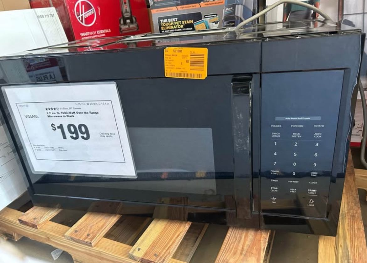 Vissani 1.7 cu. ft. 1000-Watt Over the Range Microwave in Black *Read Description