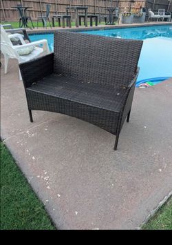 Wicker Patio Bench