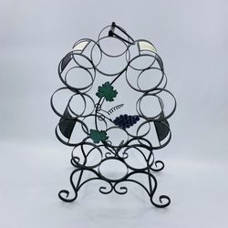 Italian Bistro Style Scrolled Wine Bottle Holder Rack 