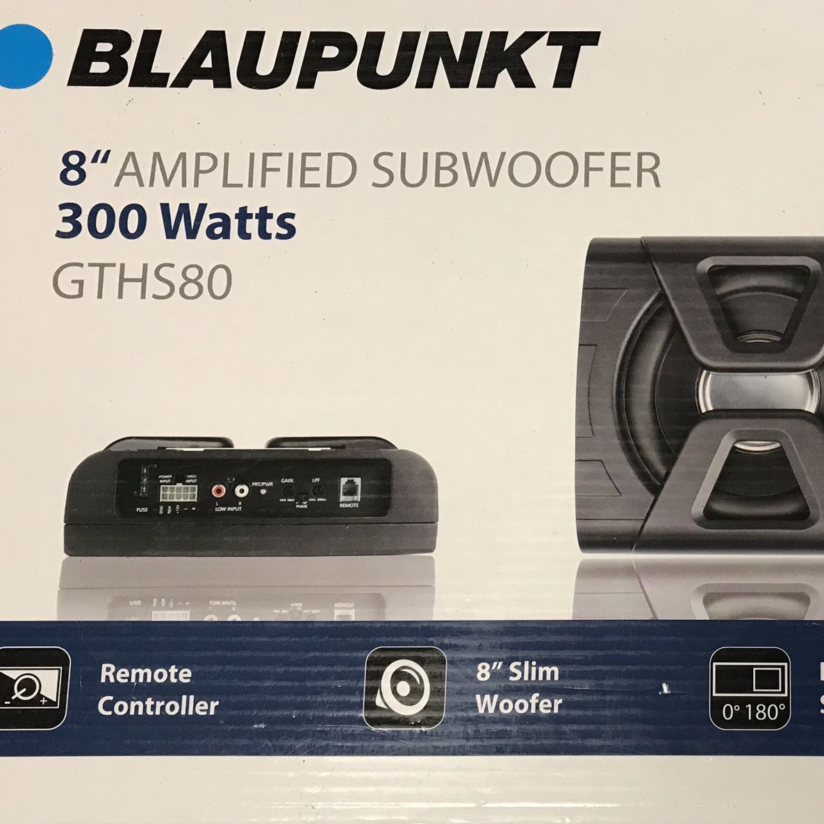 New BLAPUNKT 8” amplified automobile Subwoofer GTHS80 bundle