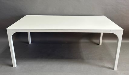 72” Aqua Virgo Dining Table, white lacquer