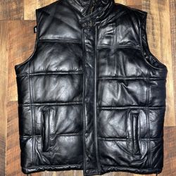 Black Leather vest Size M