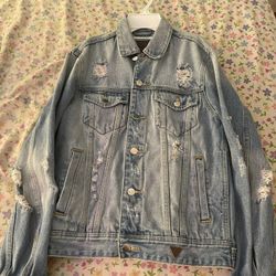 Guess Men’s Ripped Jean Dillon Jacket XS